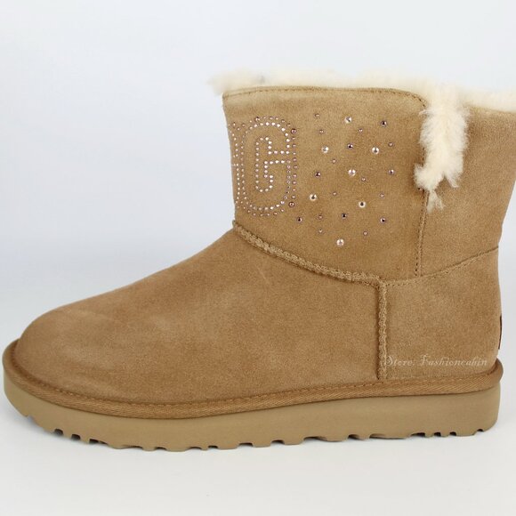 NEW UGG Classic Mini Gem Cozy Boots - Picture 3 of 16